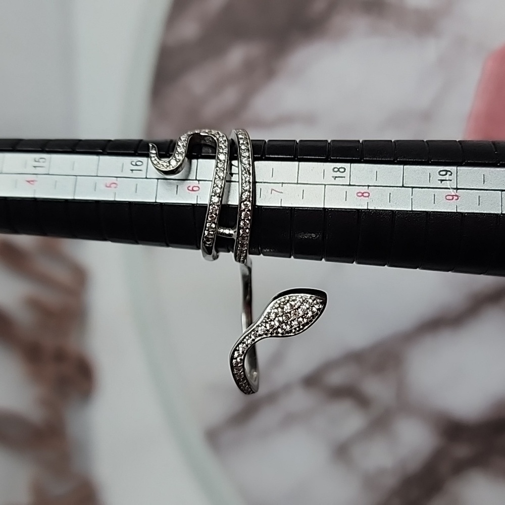Sterling Silver Snake Double Ring - image 5